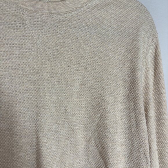 Structure Slim Fit cream waffle knit long sleeve tee - Picture 2 of 5